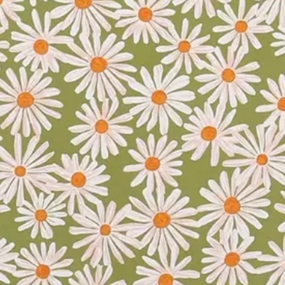 Petite DAISY Green and White Scarf boho - Picture 5 of 7